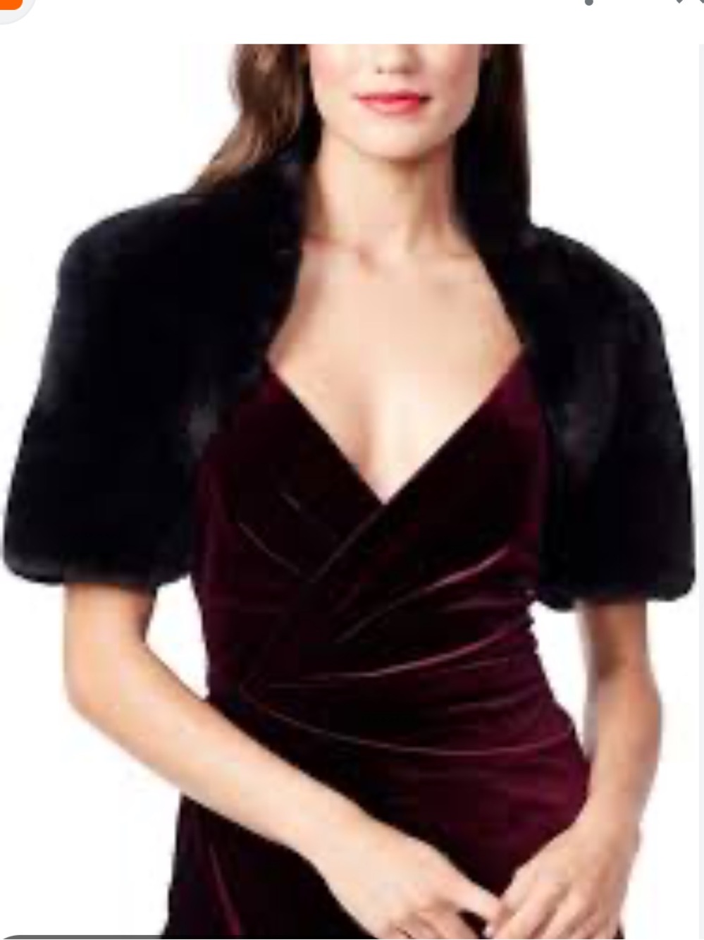 Betsey Johnson Faux Fur Bolero Shrug Black Sz L Fully Lined Quiet Luxury Holiday